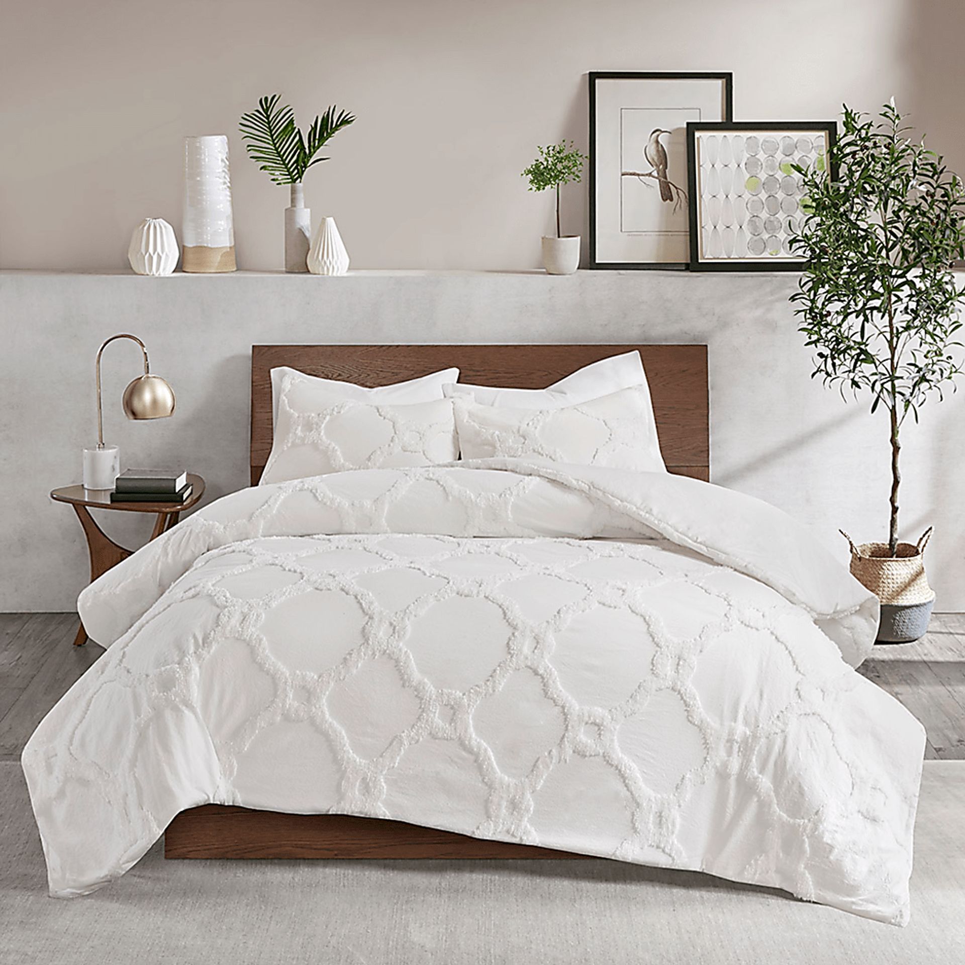 Malurin White 3 Pc King/California King Duvet Set - Image 2