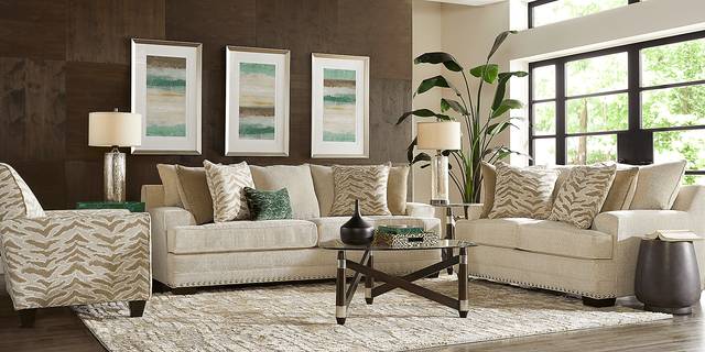 Malvern Beige 3 Pc Living Room - Thumbnail - Image 1