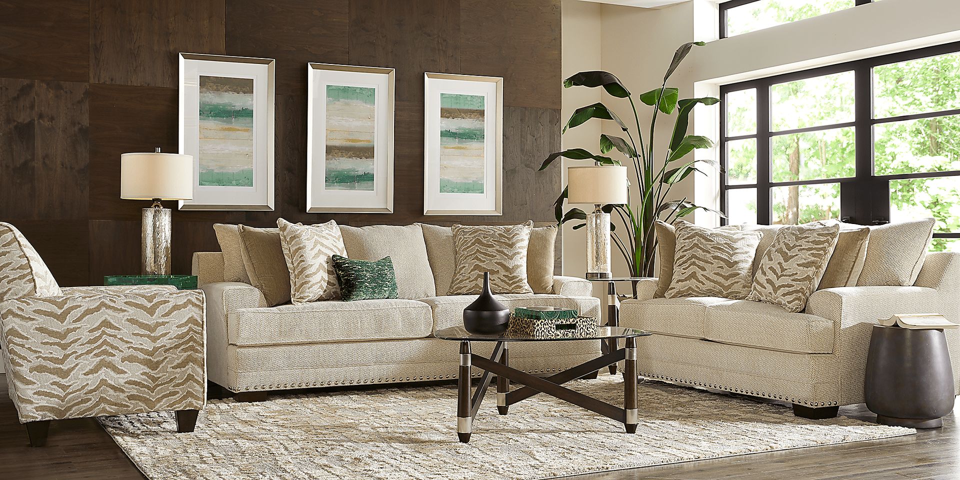 Malvern Beige 3 Pc Living Room - Image 1