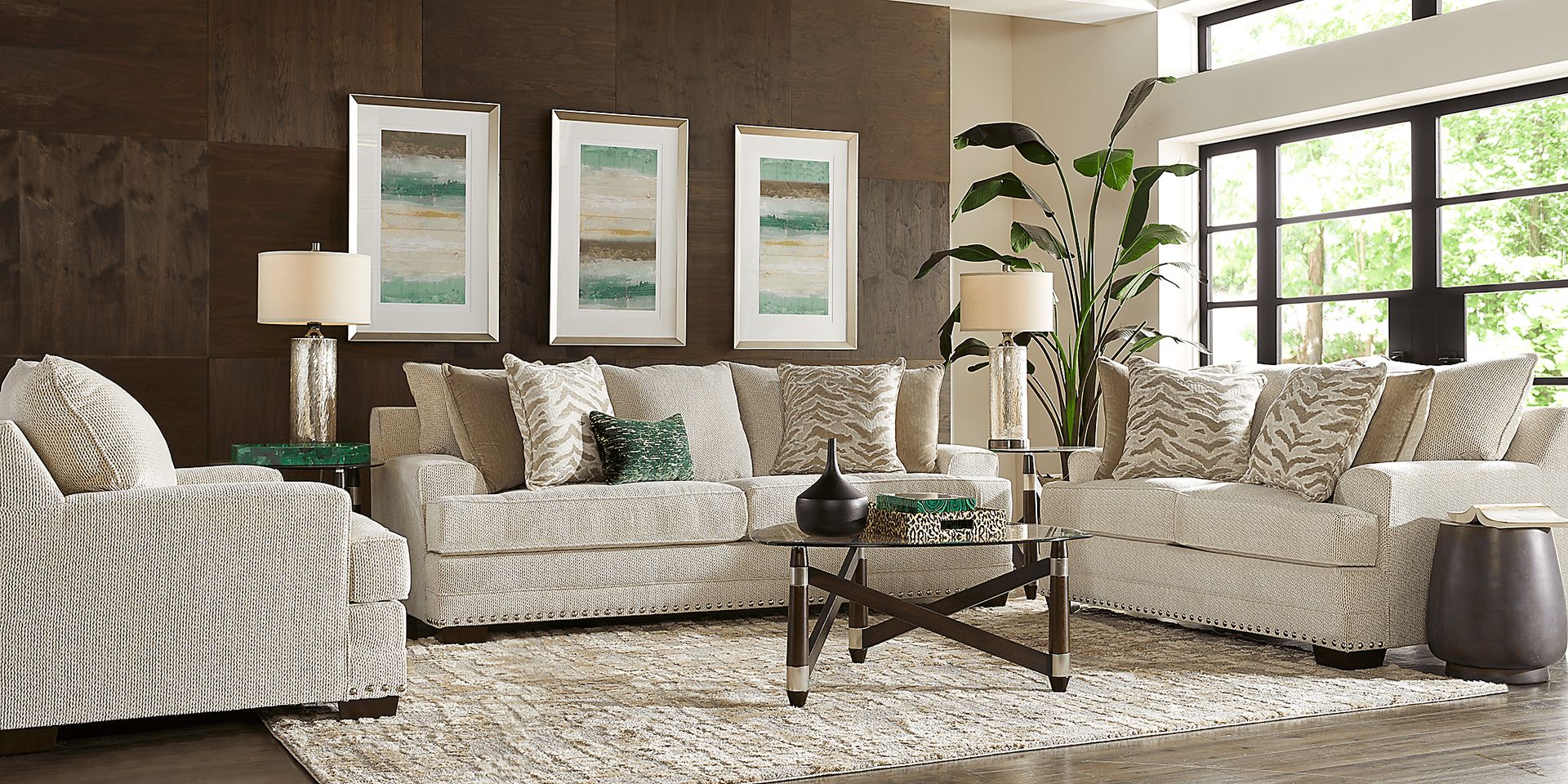 Malvern Beige 5 Pc Living Room - Image 1