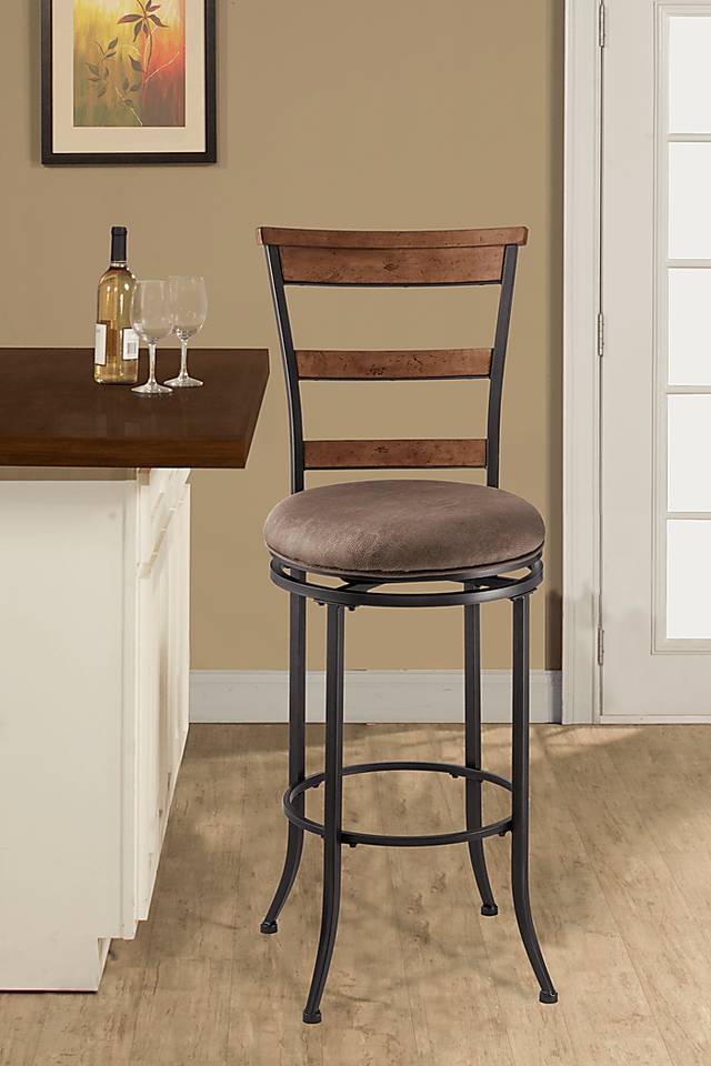 Mamers Gray Swivel Counter Height Stool - Thumbnail - Image 2