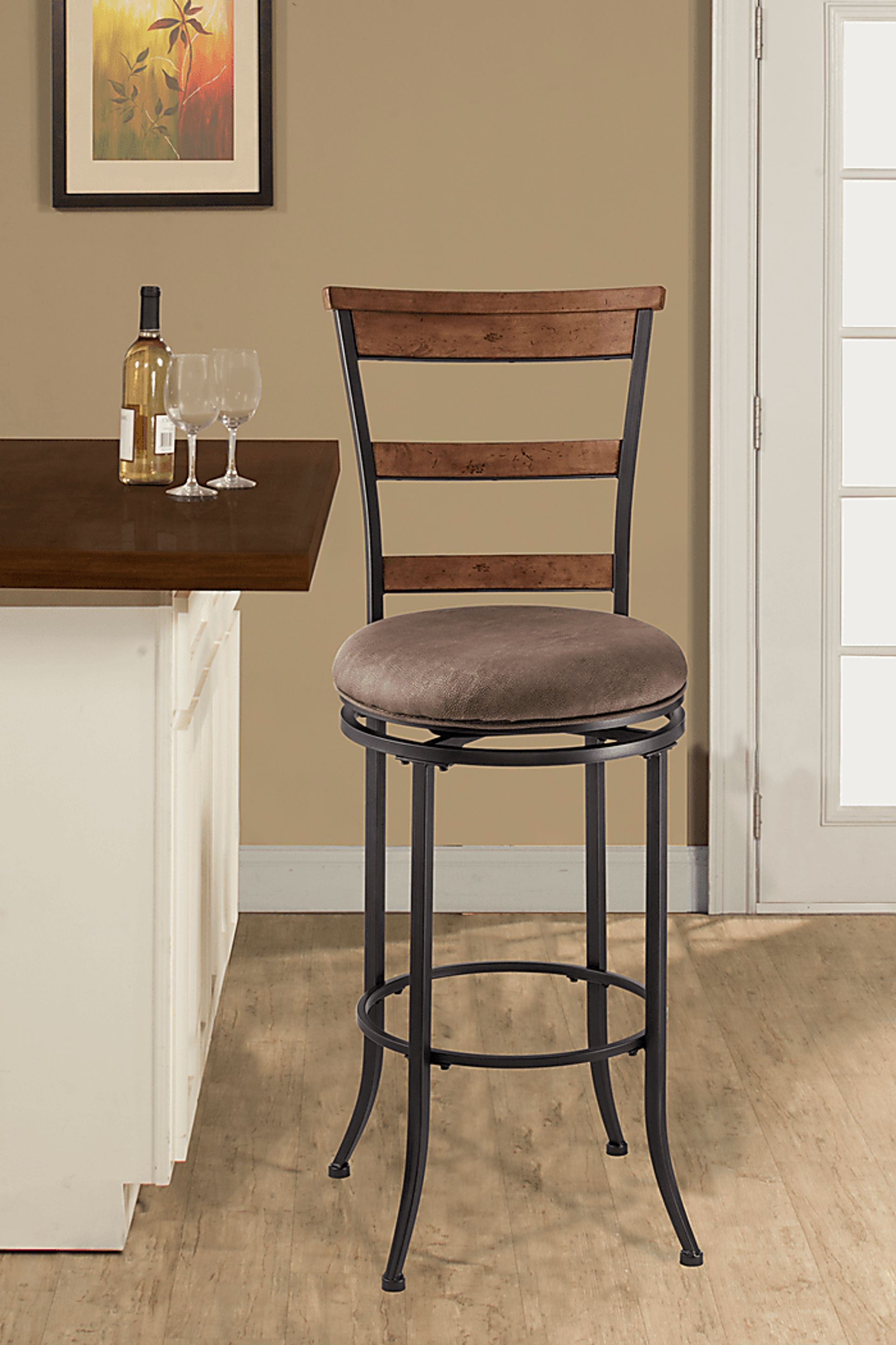 Mamers Gray Swivel Counter Height Stool - Image 2