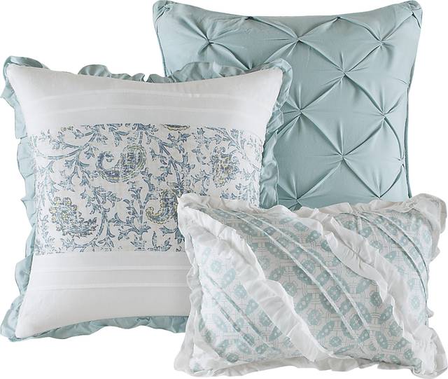 Manasses Blue 9 Pc King Duvet Set - Thumbnail - Image 3