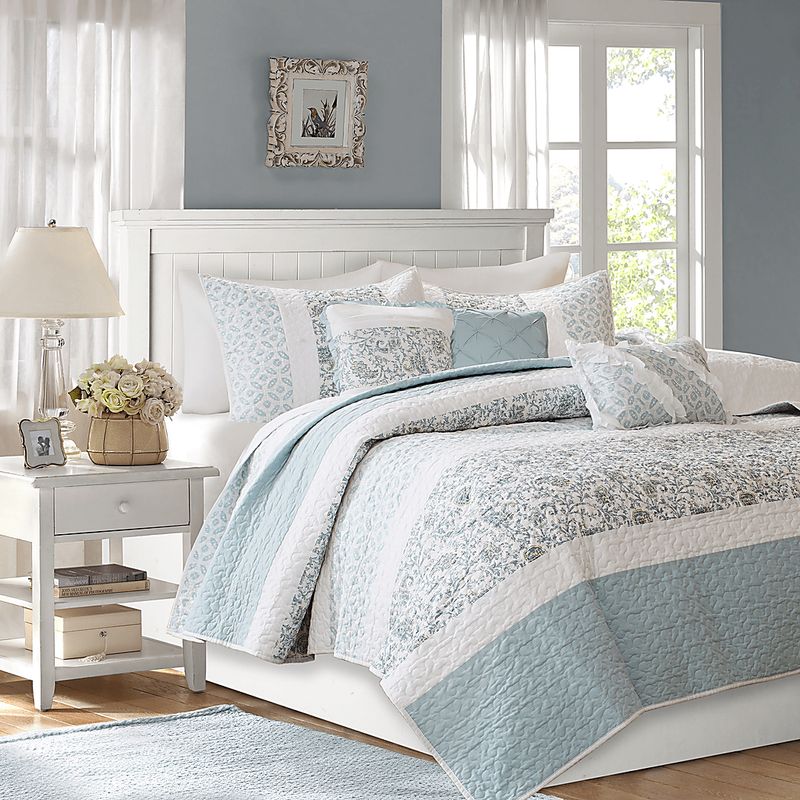 Manasses Blue 9 Pc King Duvet Set