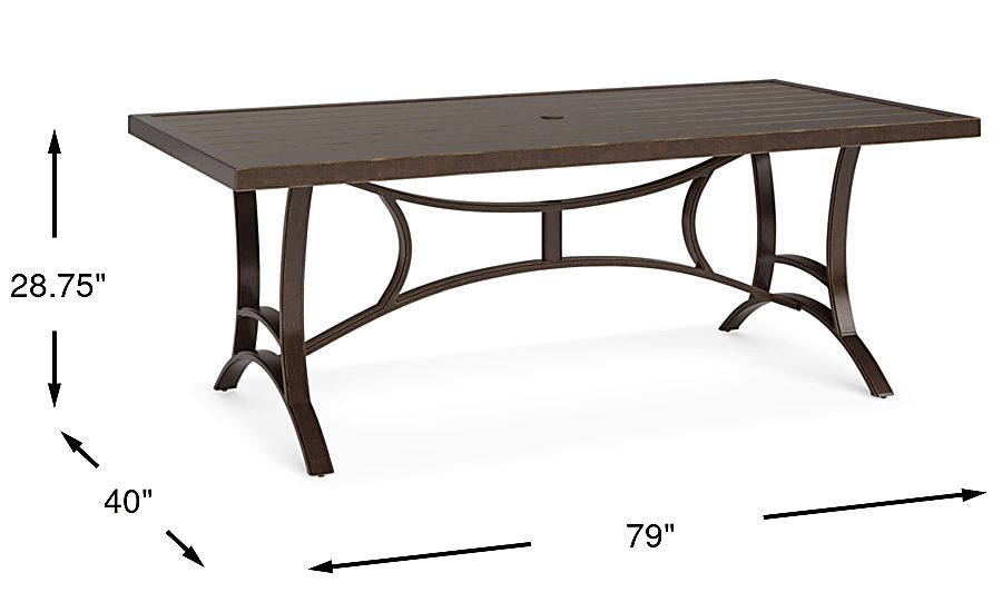 Manchester Hill Antique Bronze 79 in. Rectangle Outdoor Dining Table