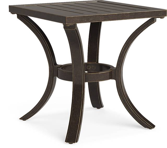Manchester Hill Antique Bronze Outdoor End Table - Thumbnail - Image 1