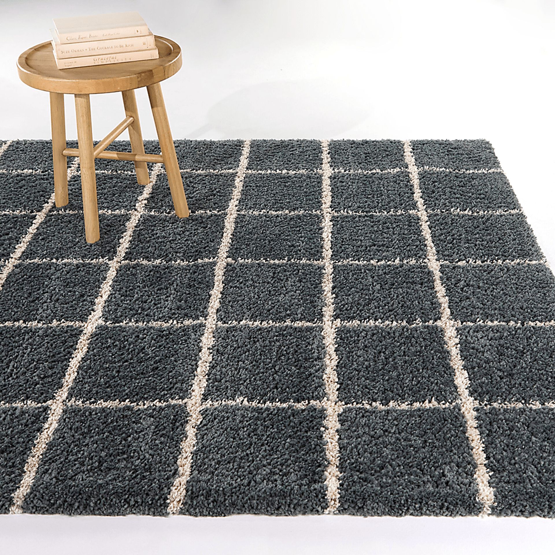 Kids Slatecheck Charcoal 5'3 x 7' Rug - Image 2