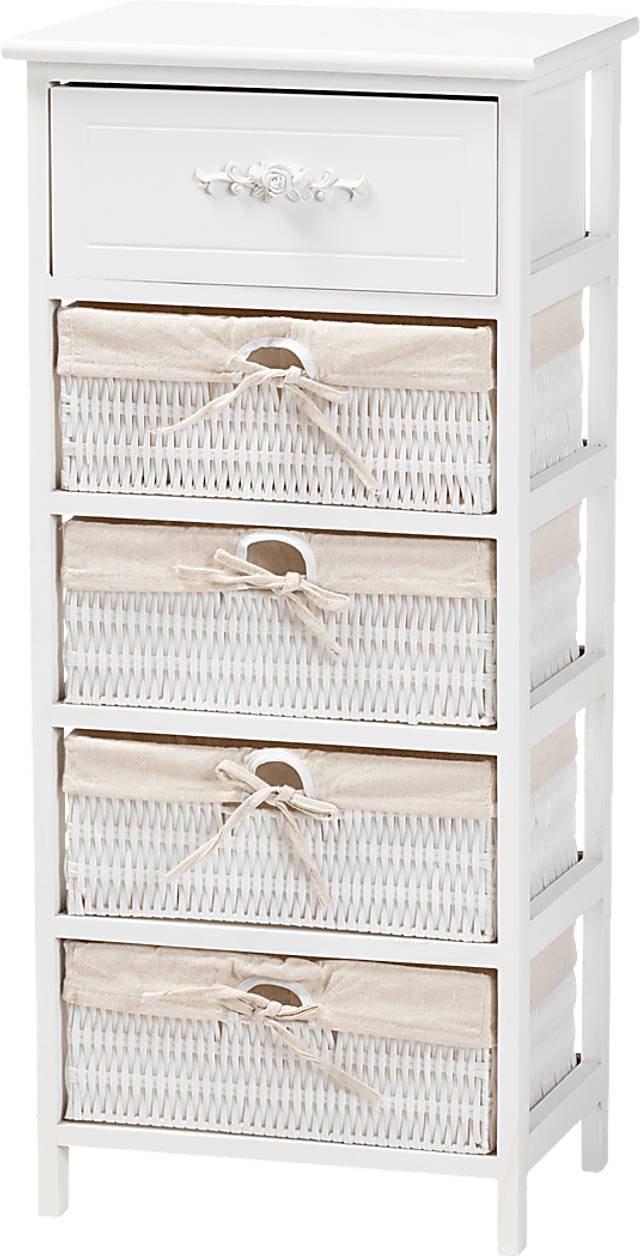Manela White Small Accent Cabinet - Thumbnail - Image 1
