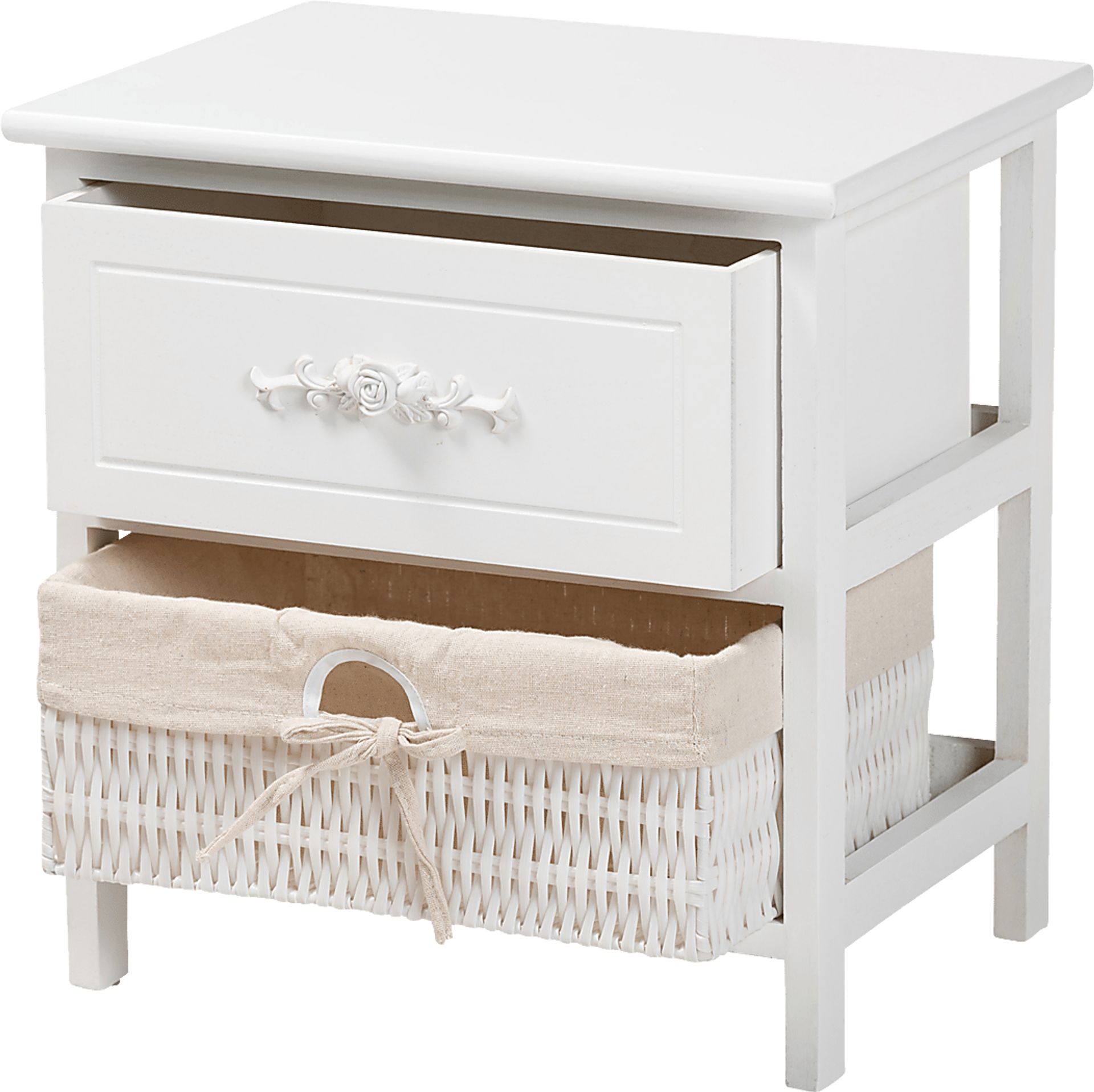 Manela White Small Nightstand - Image 2