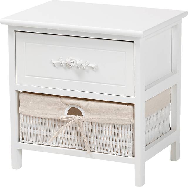 Manela White Small Nightstand - Thumbnail - Image 1