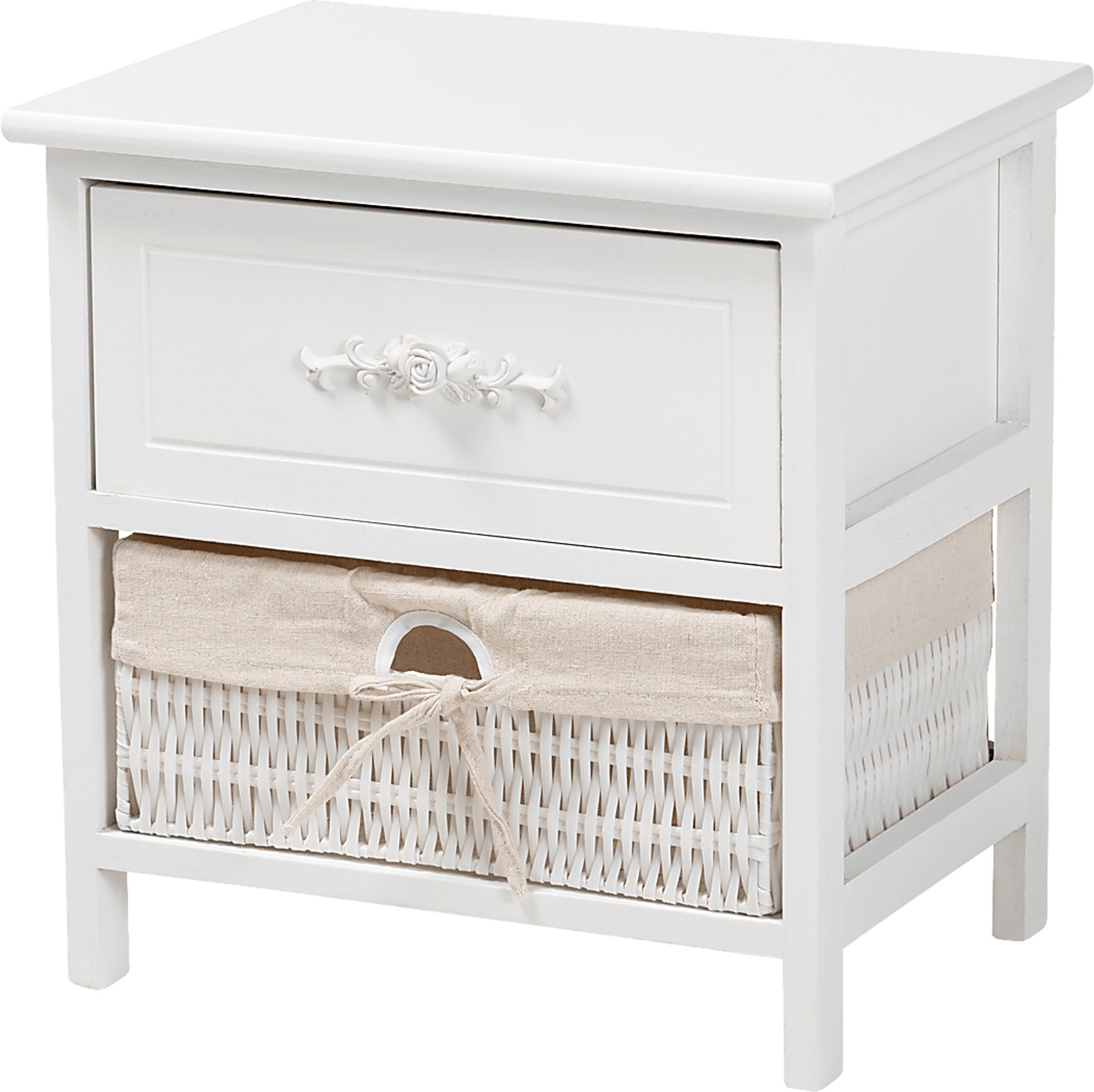 Manela White Small Nightstand - Image 1