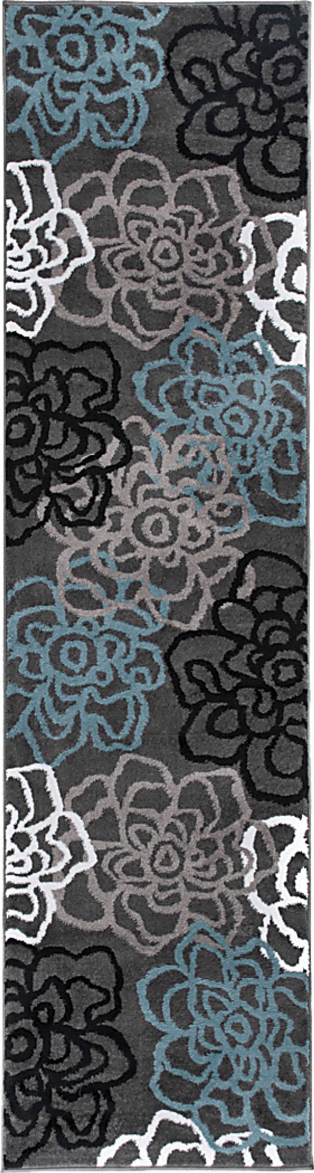 Mangal Dark Gray 2' x 7'2 Runner Rug - Thumbnail - Image 1