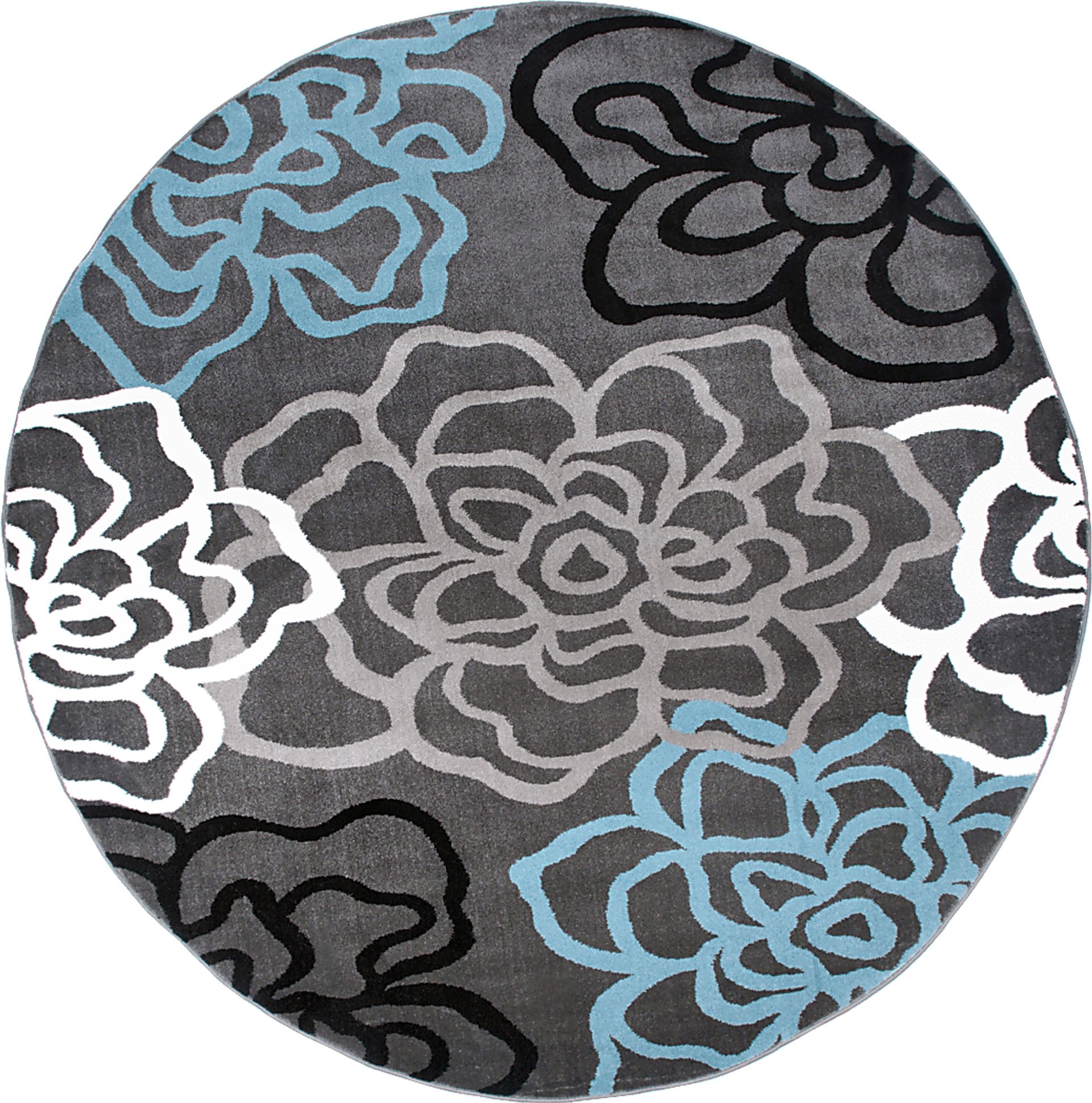Mangal Dark Gray 6'6 Round Rug - Image 1