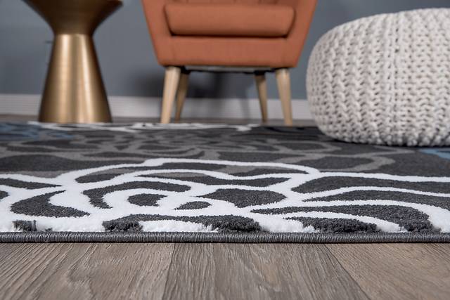 Mangal Dark Gray 6'6 x 9' Rug - Thumbnail - Image 3