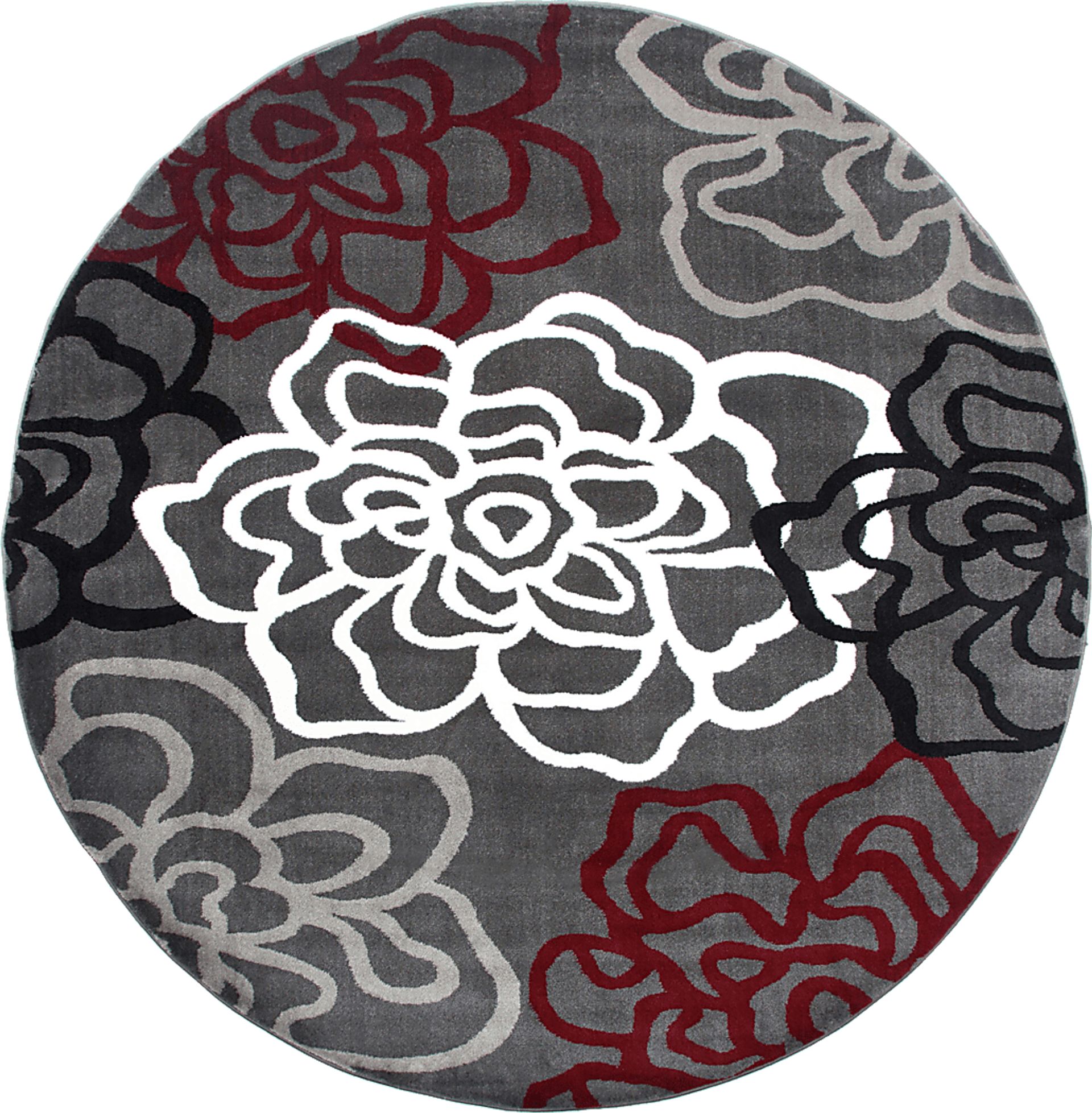Mangal Red 6'6 Round Rug - Image 1