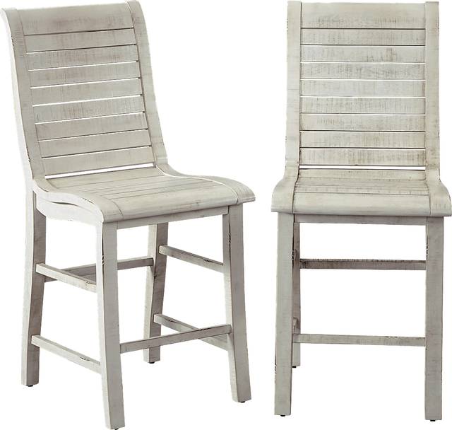 Mangels White Counter Height Stool, Set of 2 - Thumbnail - Image 1