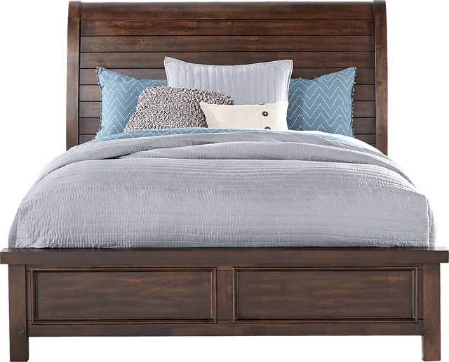 Mango Burnished Walnut 3 Pc King Sleigh Bed - Thumbnail - Image 1