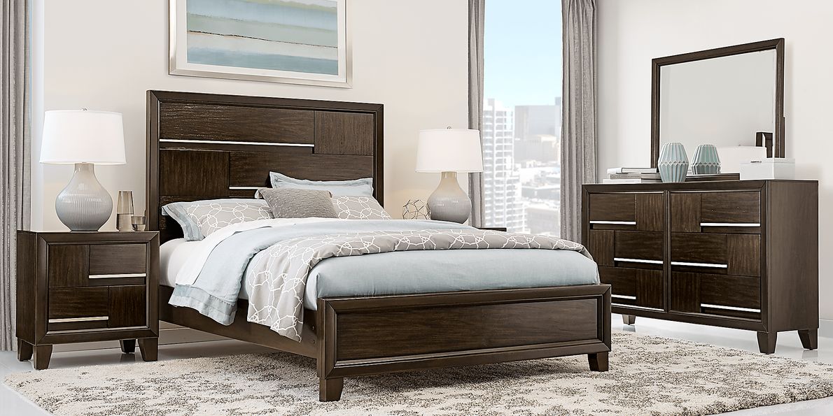 Manhattan Boulevard 7 Pc Espresso Dark Wood King Bedroom Set With ...