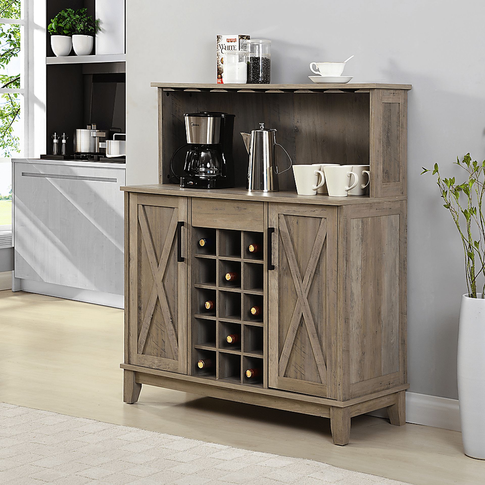 Mankato Gray Bar Cabinet | Rooms to Go