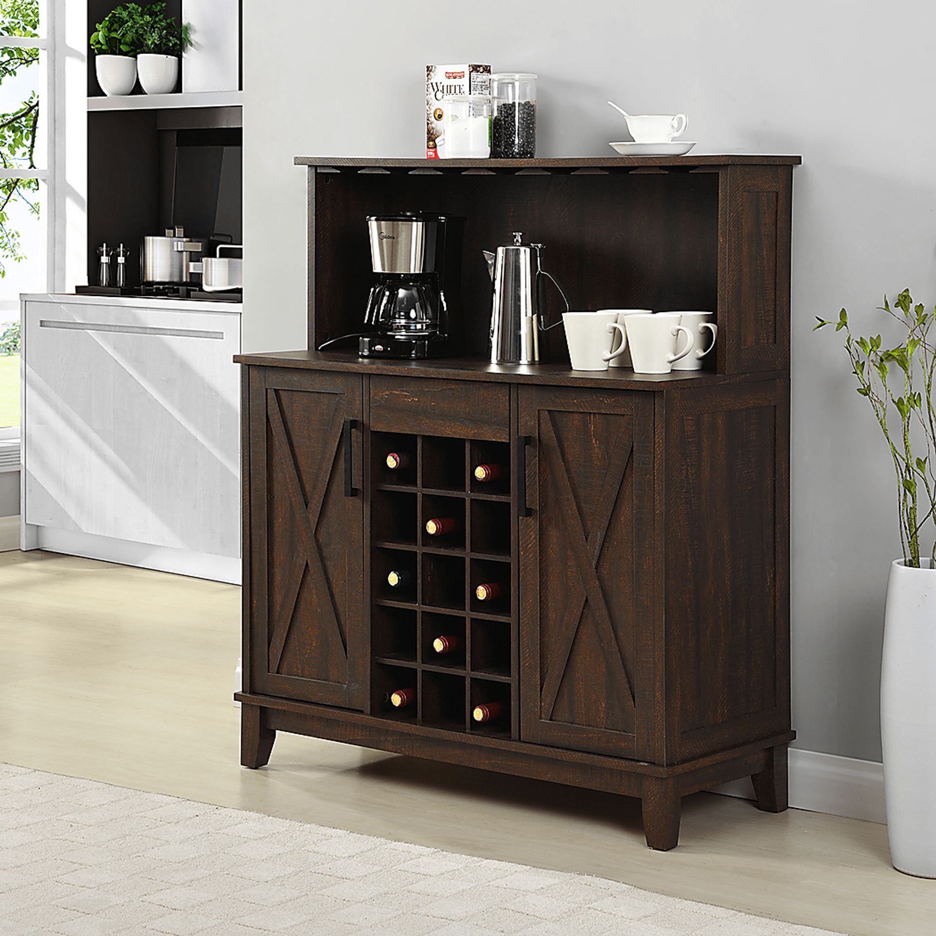 Mankato Mahogany Bar Cabinet - Image 7