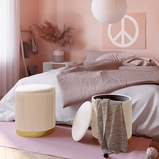 Mannix Cream Storage Ottoman, Set of 2 - Thumbnail - Image 2
