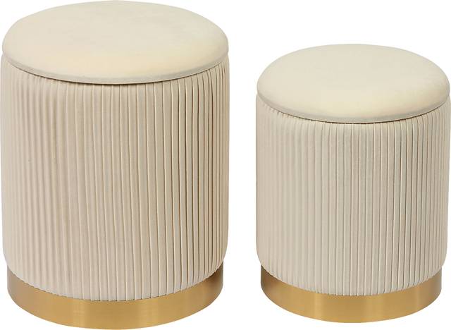 Mannix Cream Storage Ottoman, Set of 2 - Thumbnail - Image 1