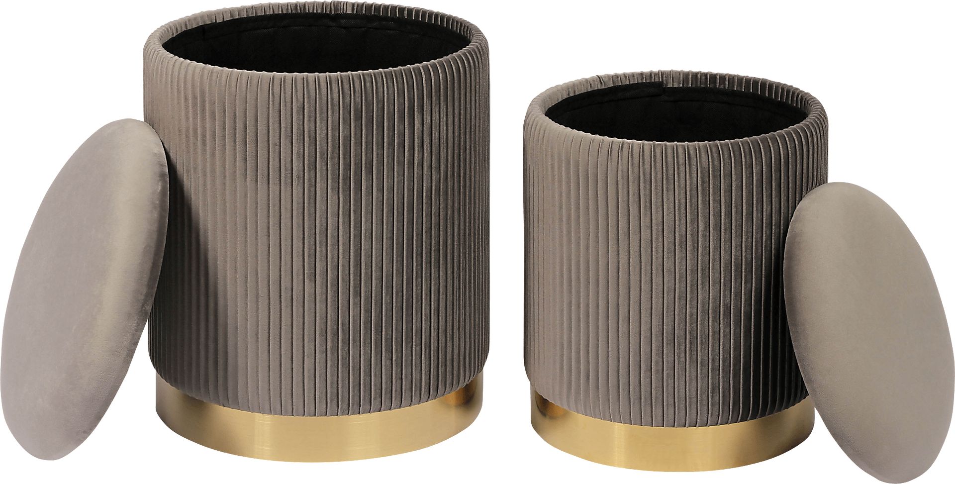 Mannix Gray Storage Ottoman, Set of 2 - Image 3