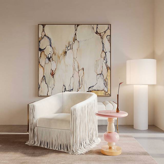 Manomet Pink and Orange End Table - Thumbnail - Image 2