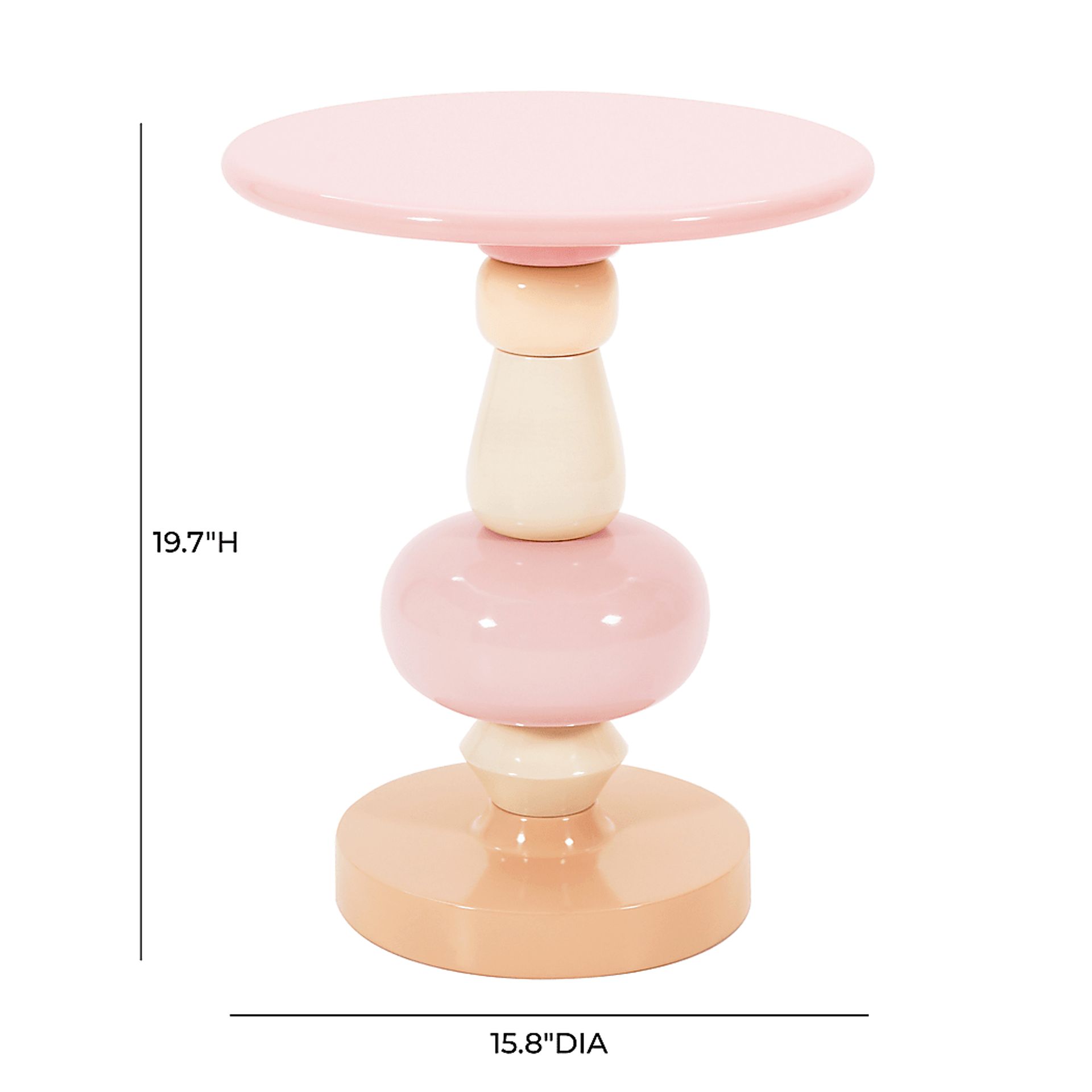 Manomet Pink and Orange End Table - Image 6