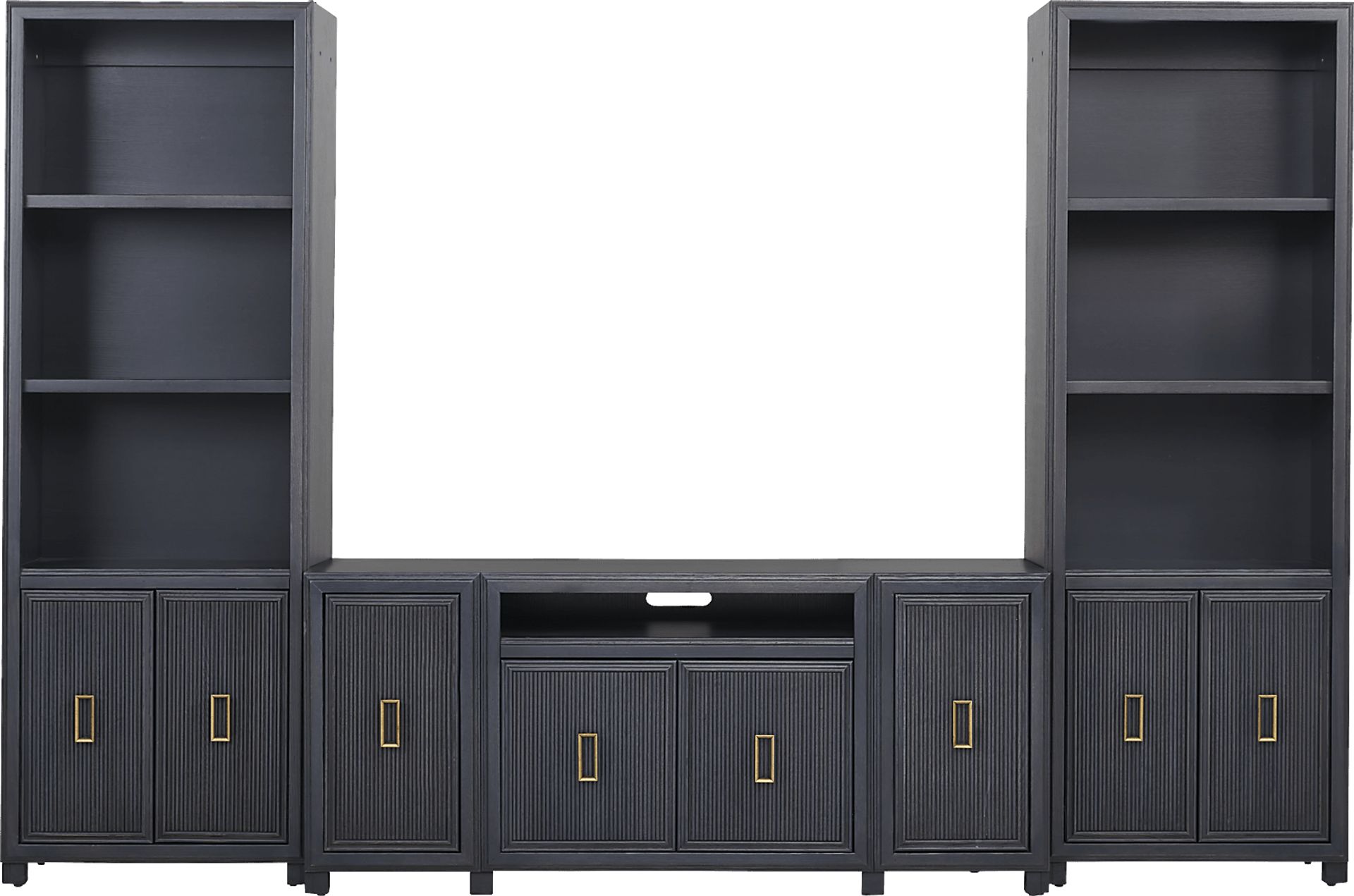 Manor Bridge Blue 3 Pc Wall Unit with 66 in. Console - Image 2