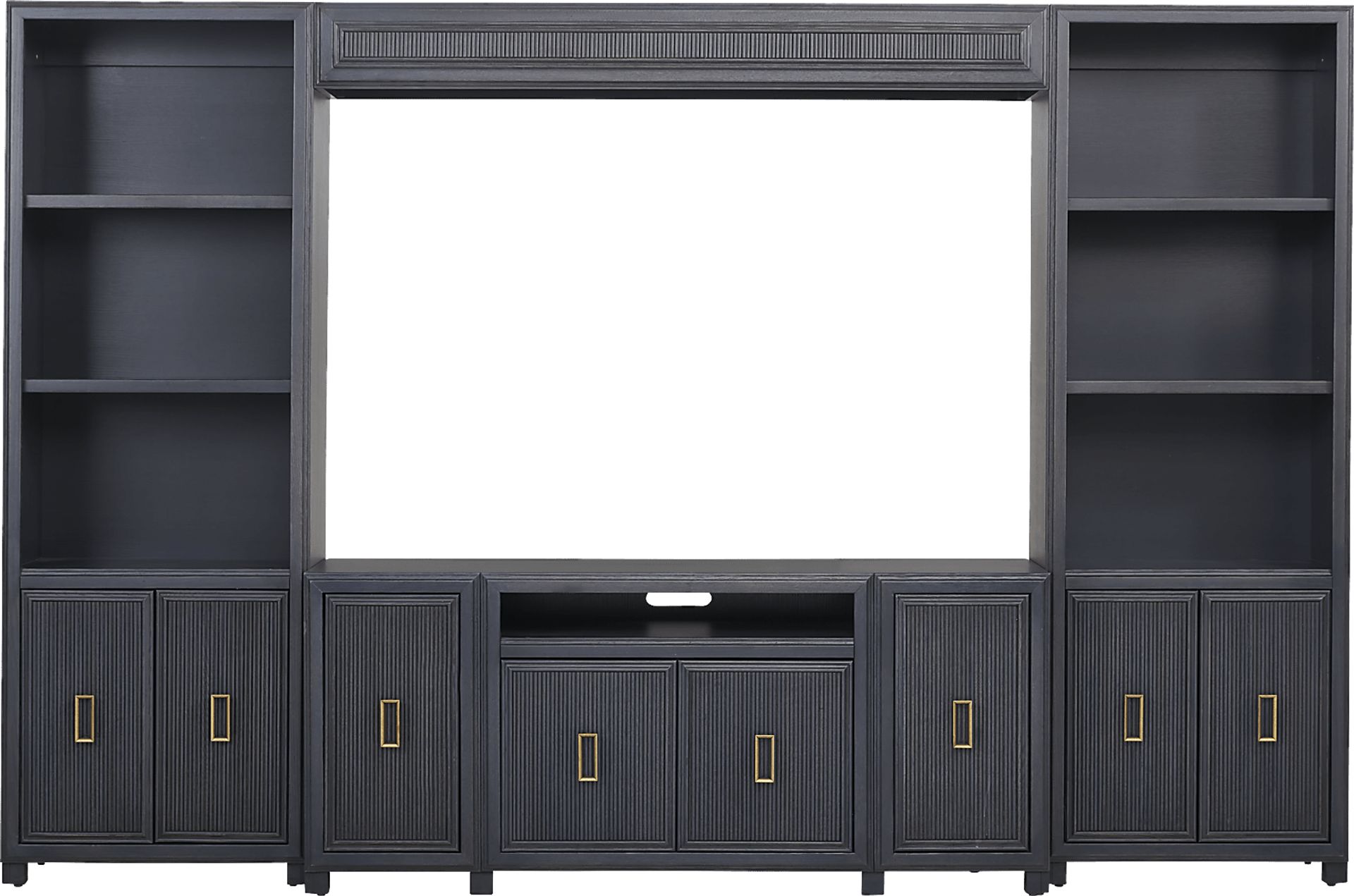 Manor Bridge Blue 4 Pc Wall Unit with 66 in. Console - Image 2