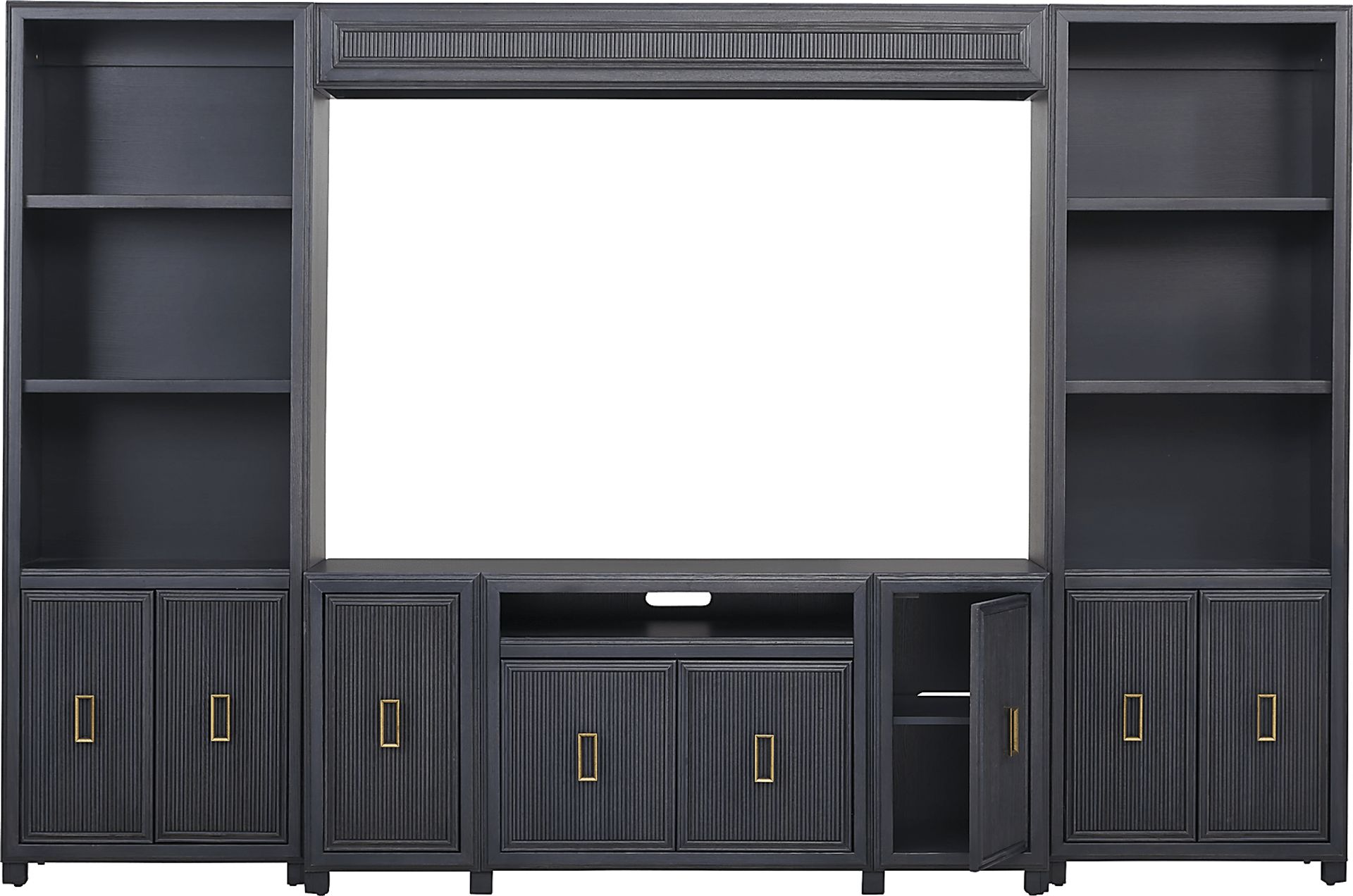 Manor Bridge Blue 4 Pc Wall Unit with 66 in. Console - Image 3