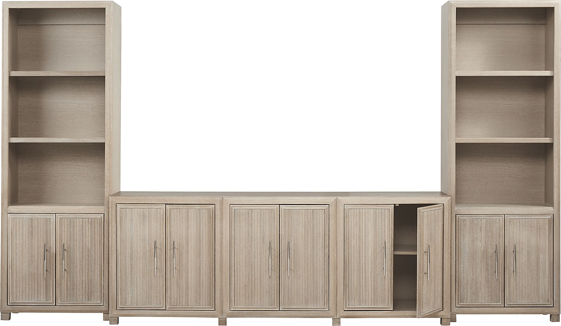 Manor Bridge Taupe 3 Pc Wall Unit with 66 in. Console - Image 3