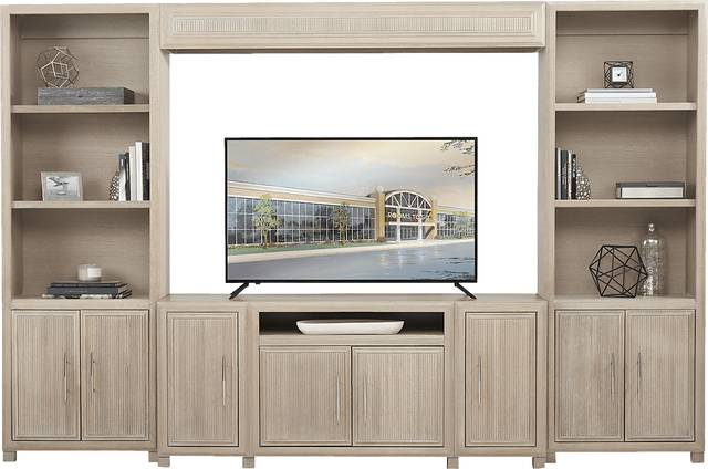 Manor Bridge Taupe 4 Pc Wall Unit with 66 in. Console - Thumbnail - Image 1