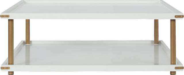 CosmoLiving Volta Square Coffee Table White and Gold - Thumbnail - Image 2