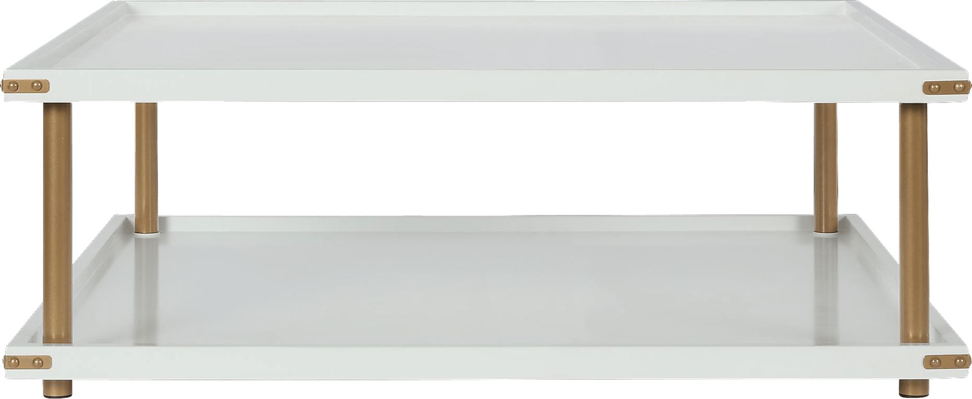 CosmoLiving Volta Square Coffee Table White and Gold - Image 2