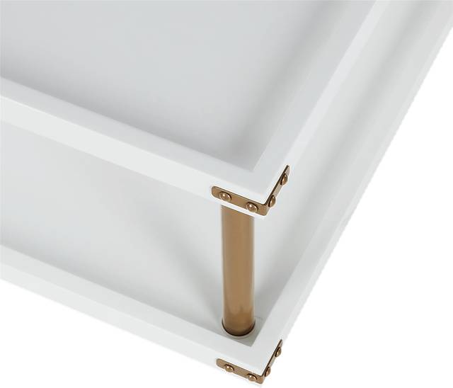 CosmoLiving Volta Square Coffee Table White and Gold - Thumbnail - Image 3