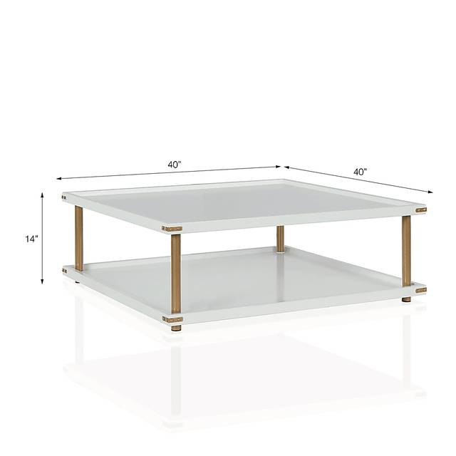 CosmoLiving Volta Square Coffee Table White and Gold - Thumbnail - Image 6