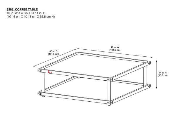 CosmoLiving Volta Square Coffee Table White and Gold - Thumbnail - Image 8