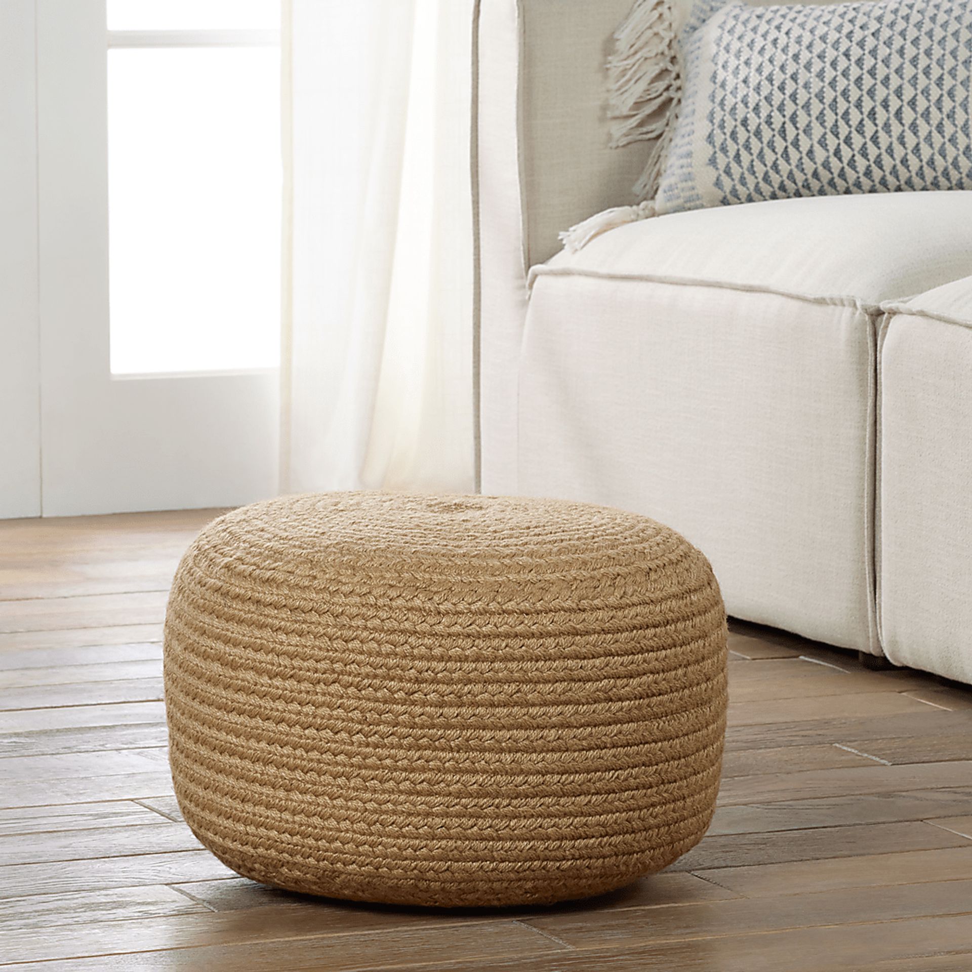 Mansfait Sand Indoor/Outdoor Pouf - Image 2