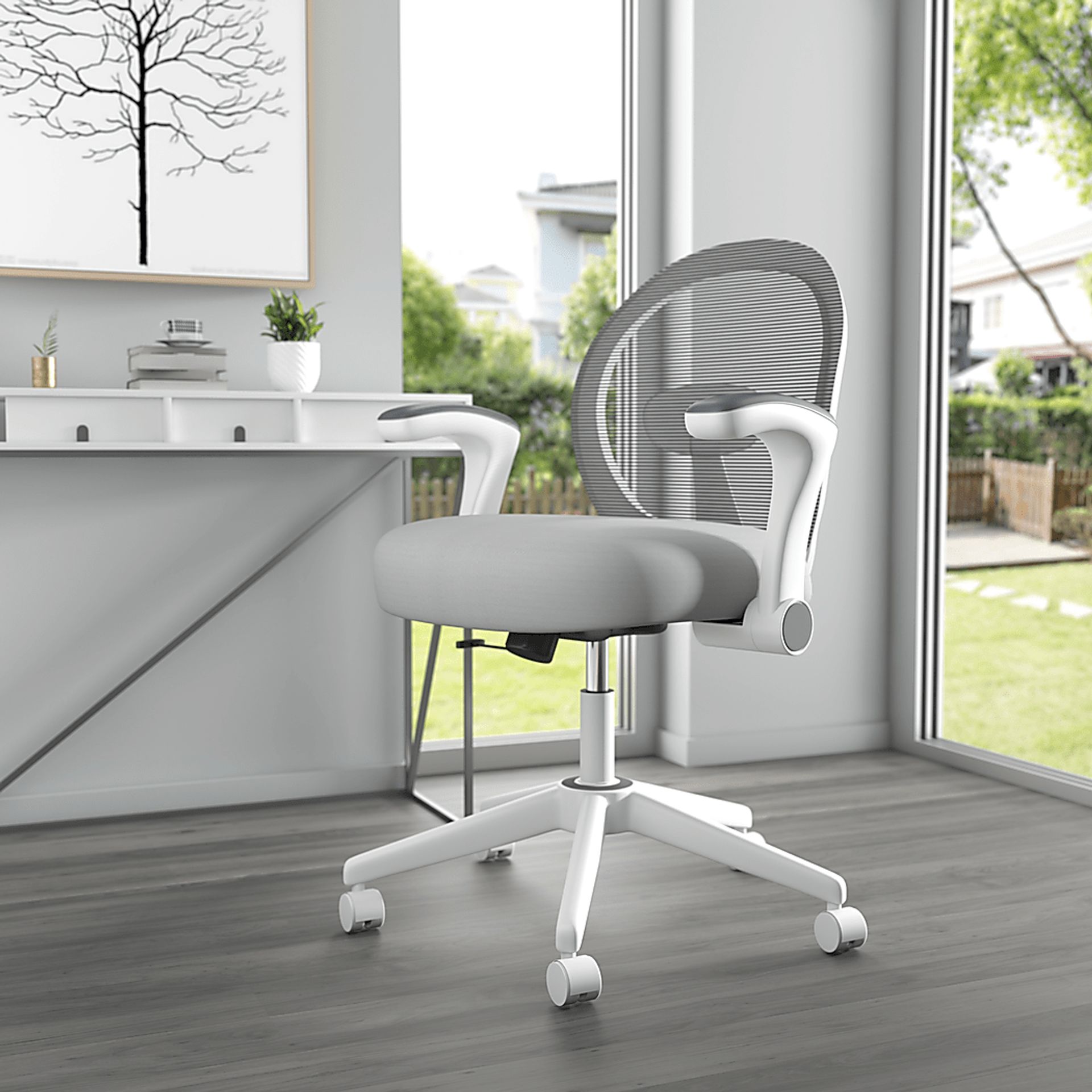 Manso Gray Desk Chair - Image 2