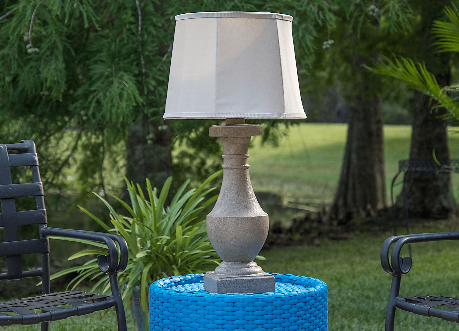 Manteo Gray Outdoor Table Lamp - Image 2