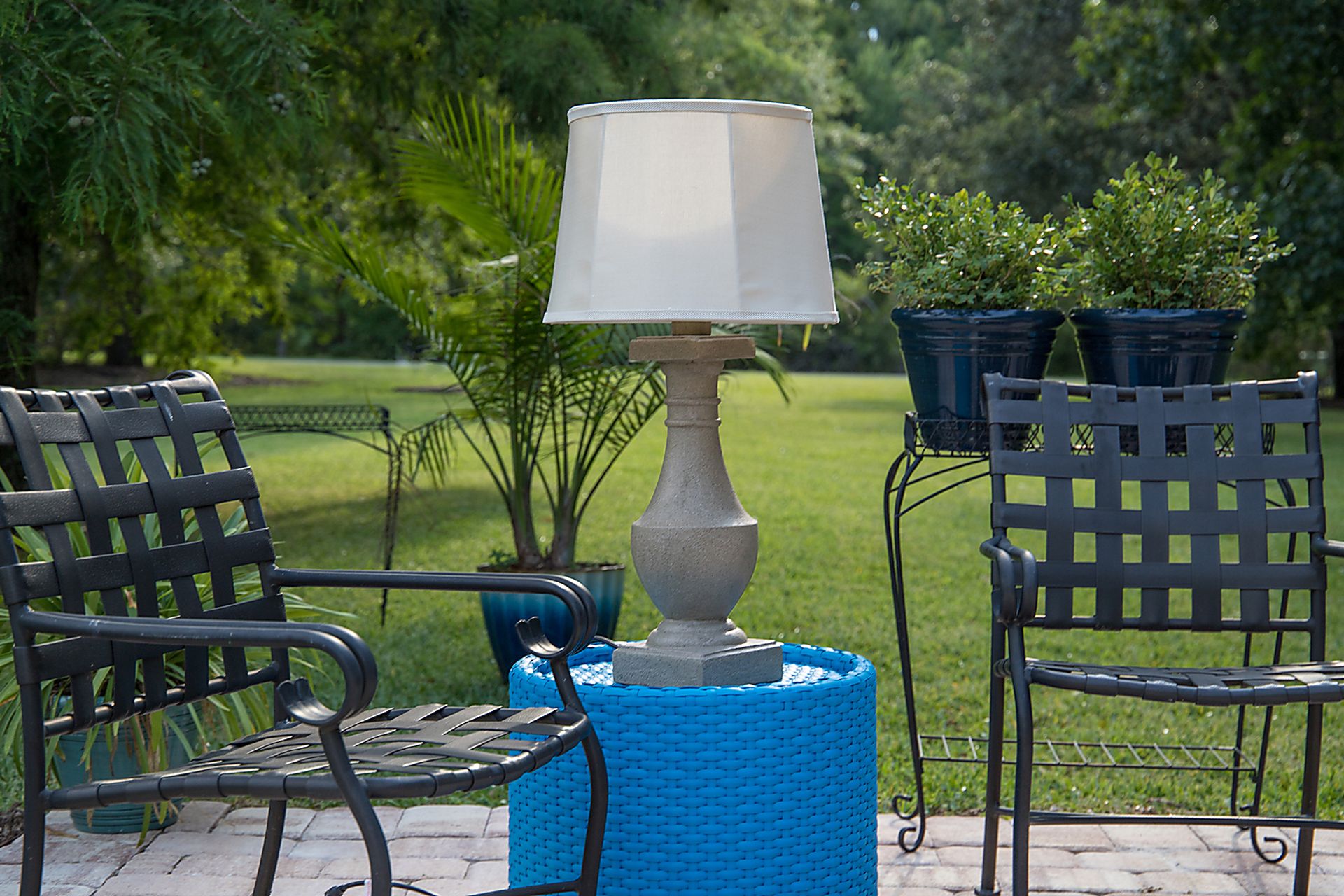 Manteo Gray Outdoor Table Lamp - Image 4