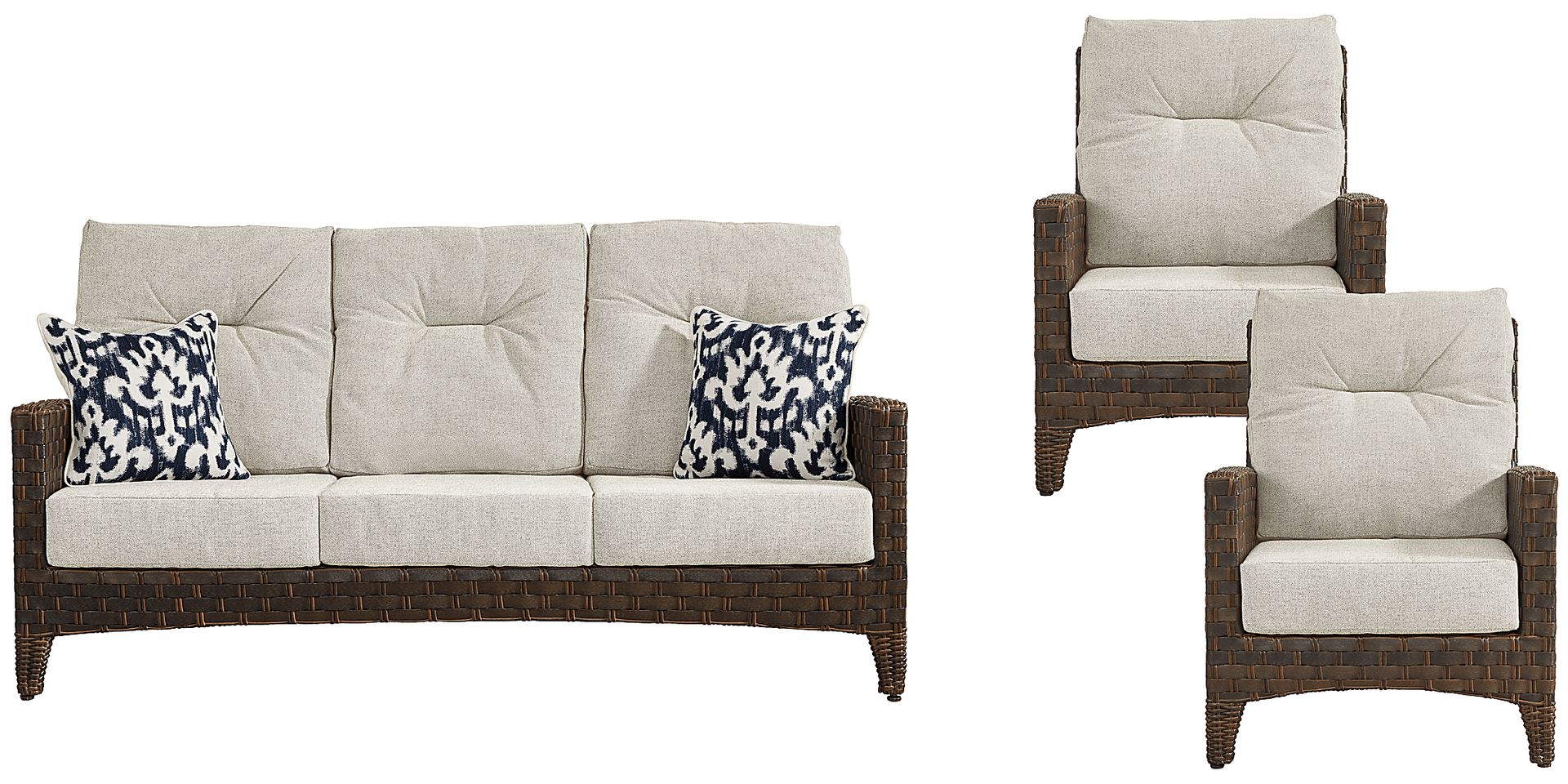 Mantra Brown Outdoor Sofa with Ash Cushions - Image 2