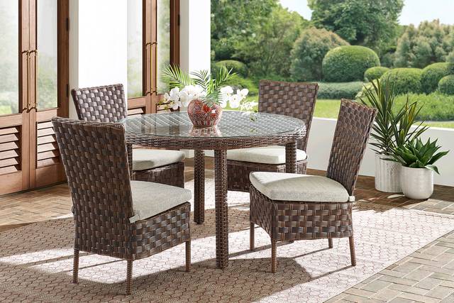 Mantra Brown Round Outdoor Dining Table - Thumbnail - Image 2