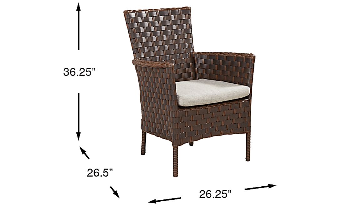 Mantra Brown Outdoor Arm Chair with Ash Cushion