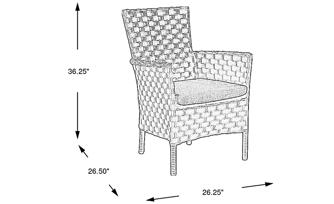 Mantra Brown Outdoor Arm Chair with Ash Cushion