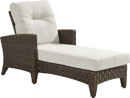 Mantra Brown Outdoor Chaise with Ash Cushions