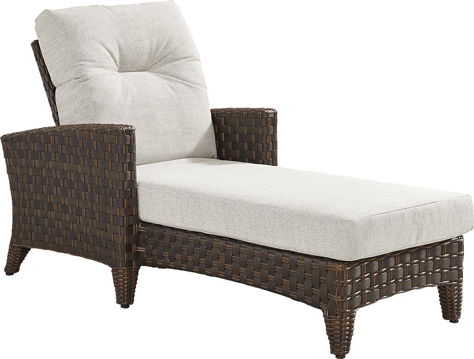 Mantra Brown Outdoor Chaise with Ash Cushions - Image 1