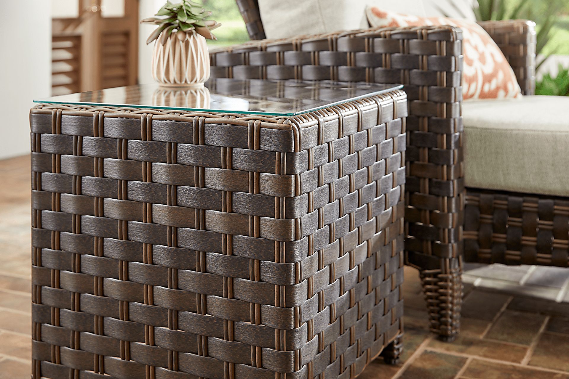 Mantra Brown Outdoor End Table - Image 2